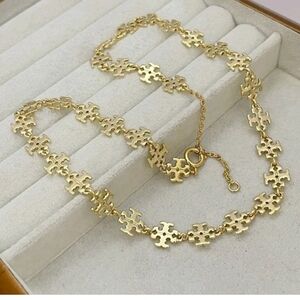 Tory Burch Gold Logo Link Necklace